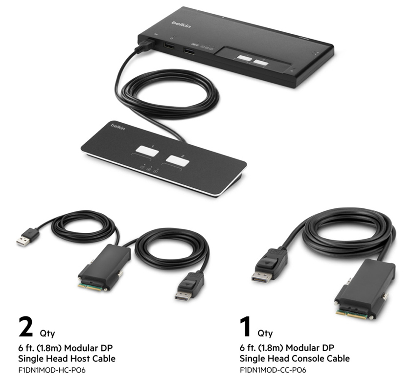 You Recently Viewed Belkin F1DN102MOD-PP-4 2-Port Single DP Modular KVM Switch Image